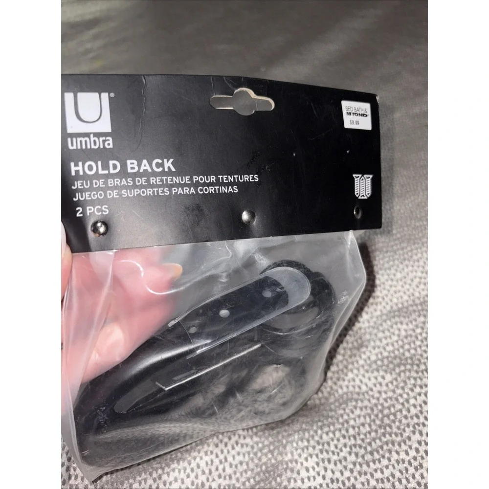 UMBRA Gazebo Black &‎ Silver Drapery Holdback Set of 2 NEW